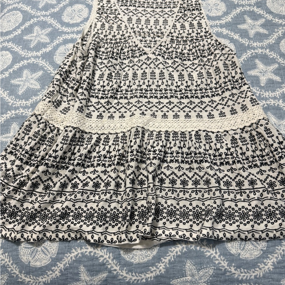 Maeve Black and White Floral A-Line Skirt